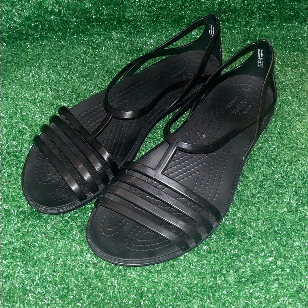 Crocs Iconic Isabella Flat T-Strap Sandals 9